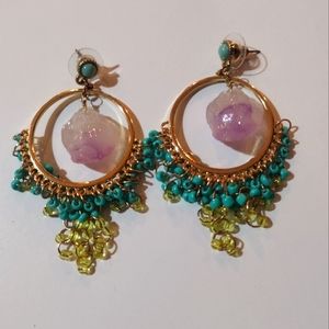 Colorful Stone Dangle Earrings